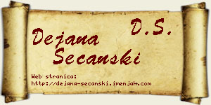 Dejana Sečanski vizit kartica